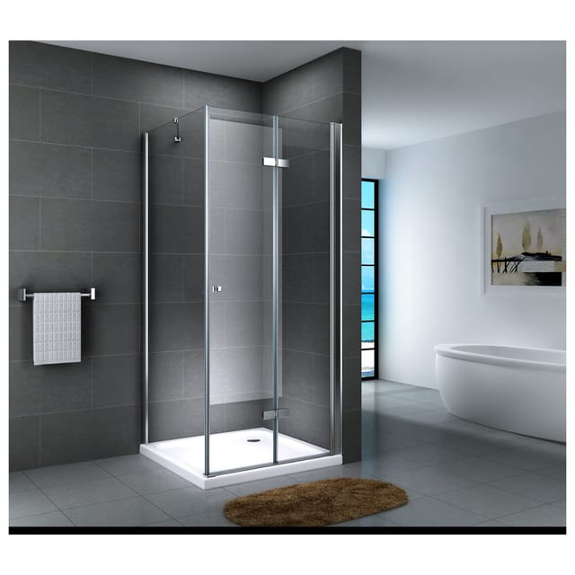Fa-Bausysteme Glasdusche Leine Gestreift 100 x 100 cm ohne Wanne