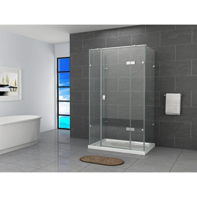 Fa-Bausysteme Glasdusche Isar rechts Klarglas 140 x 80 cm ohne Wanne