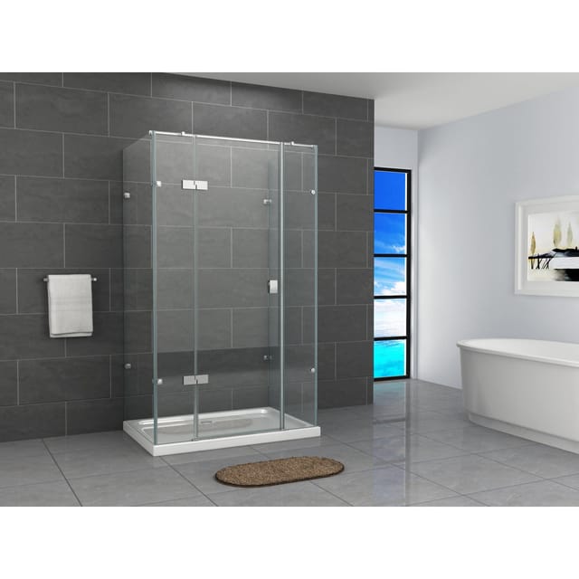 Fa-Bausysteme Glasdusche Isar links Klarglas 100 x 80 cm ohne Wanne