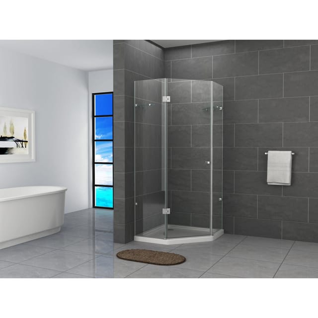 Fa-Bausysteme Glasdusche Lippe links Gestreift 90 x 90 cm ohne Wanne