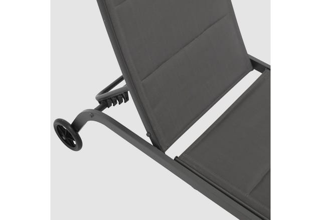 DEGAMO Rollenliege RIVA, Stahl dunkelgrau + Textilgewebe gepolstert grau
