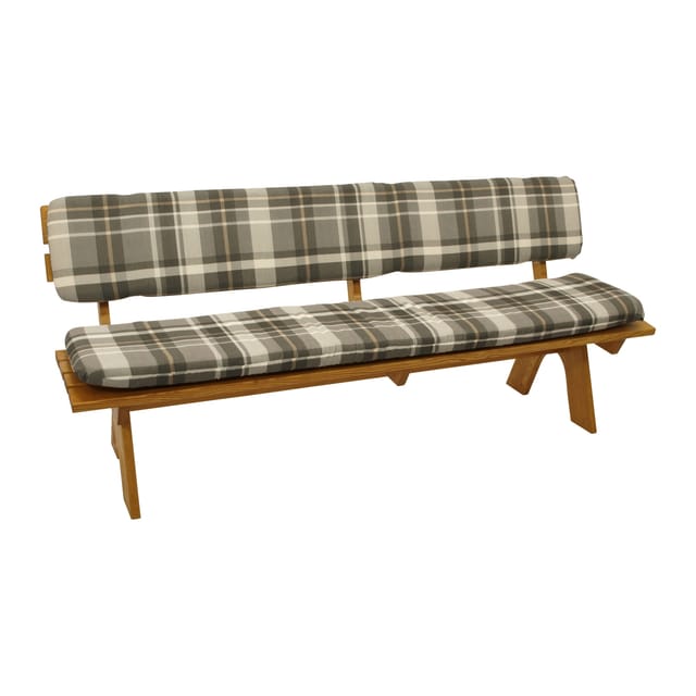 DEGAMO Auflagenset SEATTLE für Bank 4-sitzer 195cm, grau/beige kariert, 2-teilig