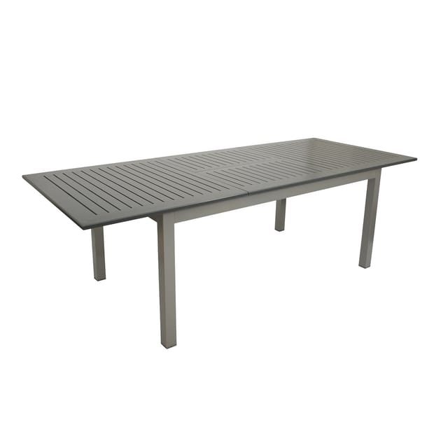 DEGAMO Garnitur BAJAZZO 7-teilig, Aluminium silbergrau + Kunstgewebe schwarz