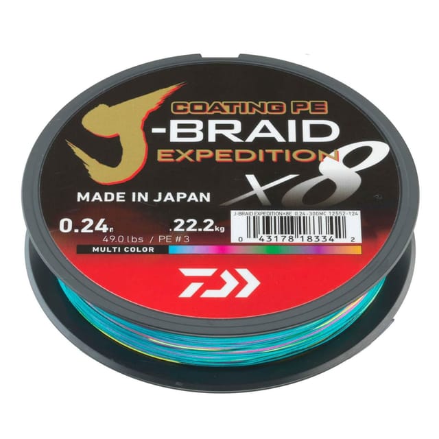 Daiwa J-Braid Exped. X8E 0.10mm-300m d. green Geflochtene Schnur