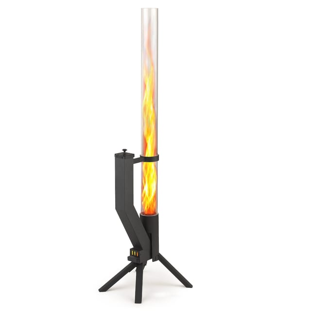 GARDENFLARE Feuerrohr aus Edelstahl in Schwarz für Outdoor-Bereiche