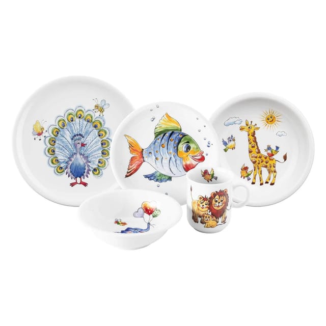 Seltmann Weiden Kindergeschirr Set Compact Bunte Tierwelt 5er Set