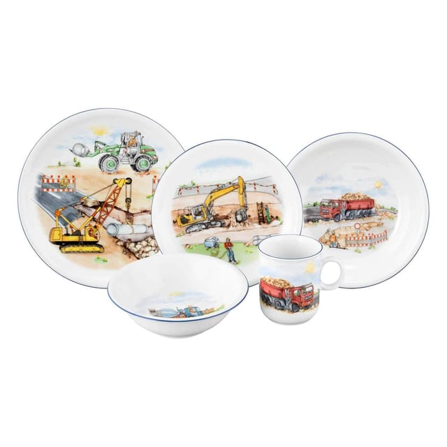 Seltmann Weiden Kindergeschirr Set Compact Auf der Baustelle 5er Set