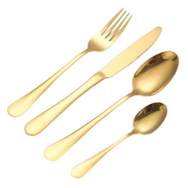 72 tlg Besteck-Set für 12 Personen aus 18/10 Edelstahl in Gold