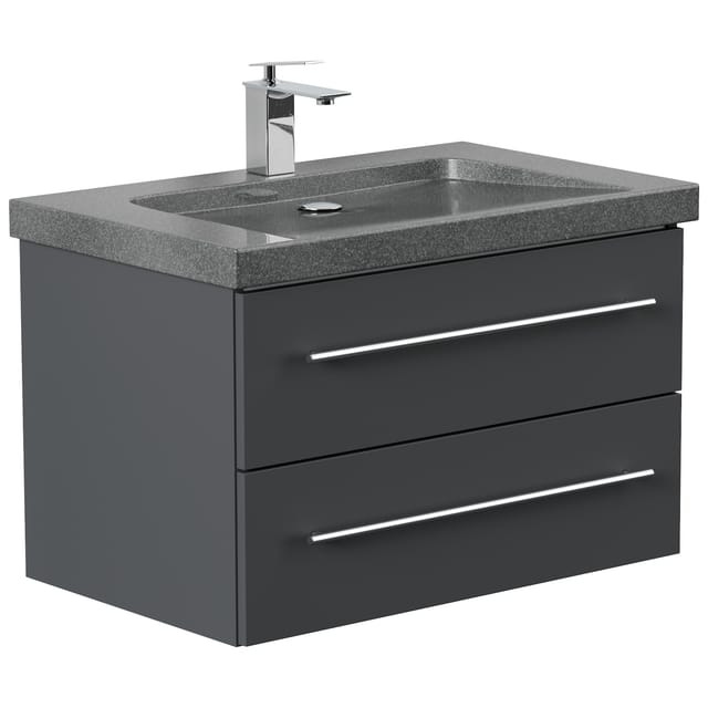 Badmöbel Granit G654 YAMO 75cm 1 Hahnloch SoftClose in versch. Ausführungen