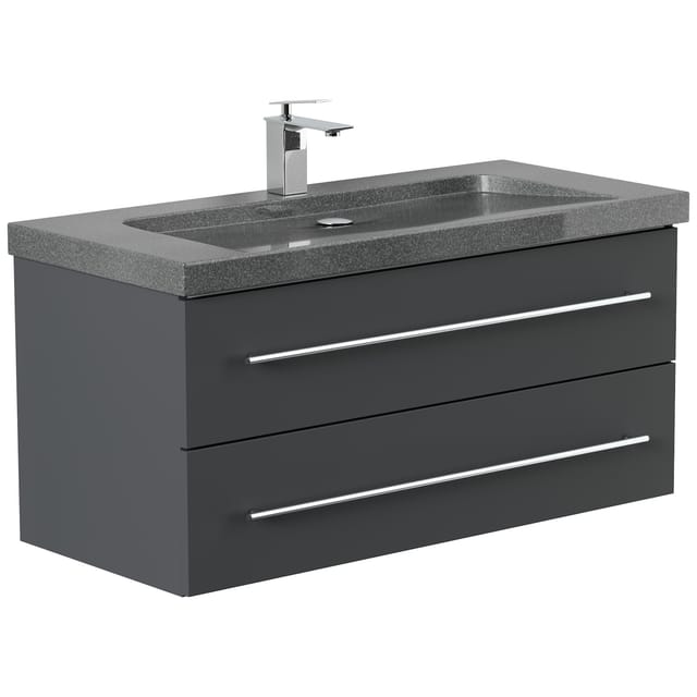 Badmöbel Granit G654 YAMO 100 cm 1 Hahnloch SoftClose in versch. Ausführungen