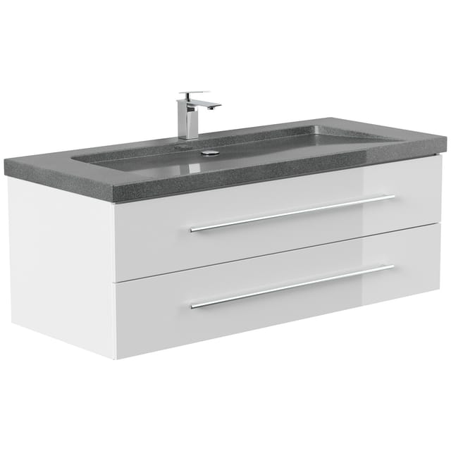 Badmöbel Granit G654 YAMO 130 cm 1 Hahnloch SoftClose in versch. Ausführungen