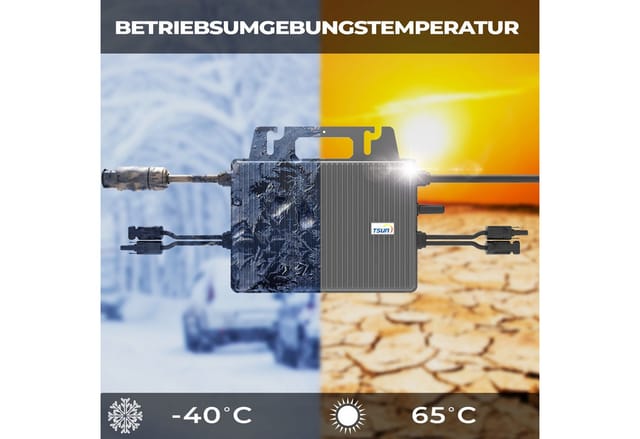 SUNNIVA® 850W Balkonkraftwerk 800W komplett Steckdose - TSUN 800W Wechselrichter - PV Solaranlage Komplettset - 2x 425W Solarmodule - inkl. 5m Kabel - Bluetooth WIFI