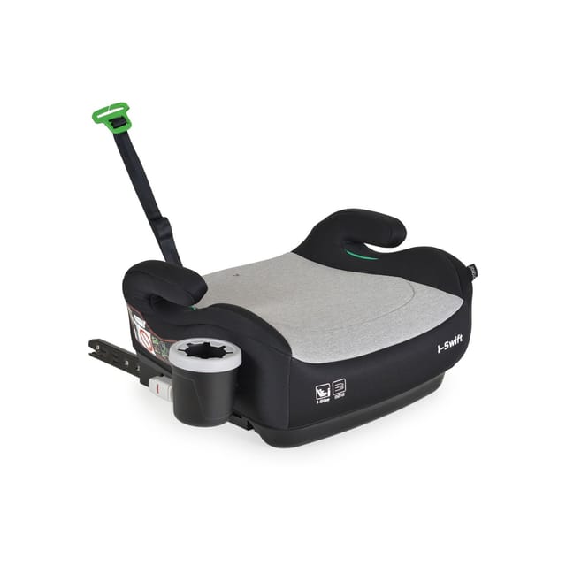 Cangaroo Kindersitz, Sitzerhöhung i-Swift, Isofix (125-150cm) Getränkehalter grau