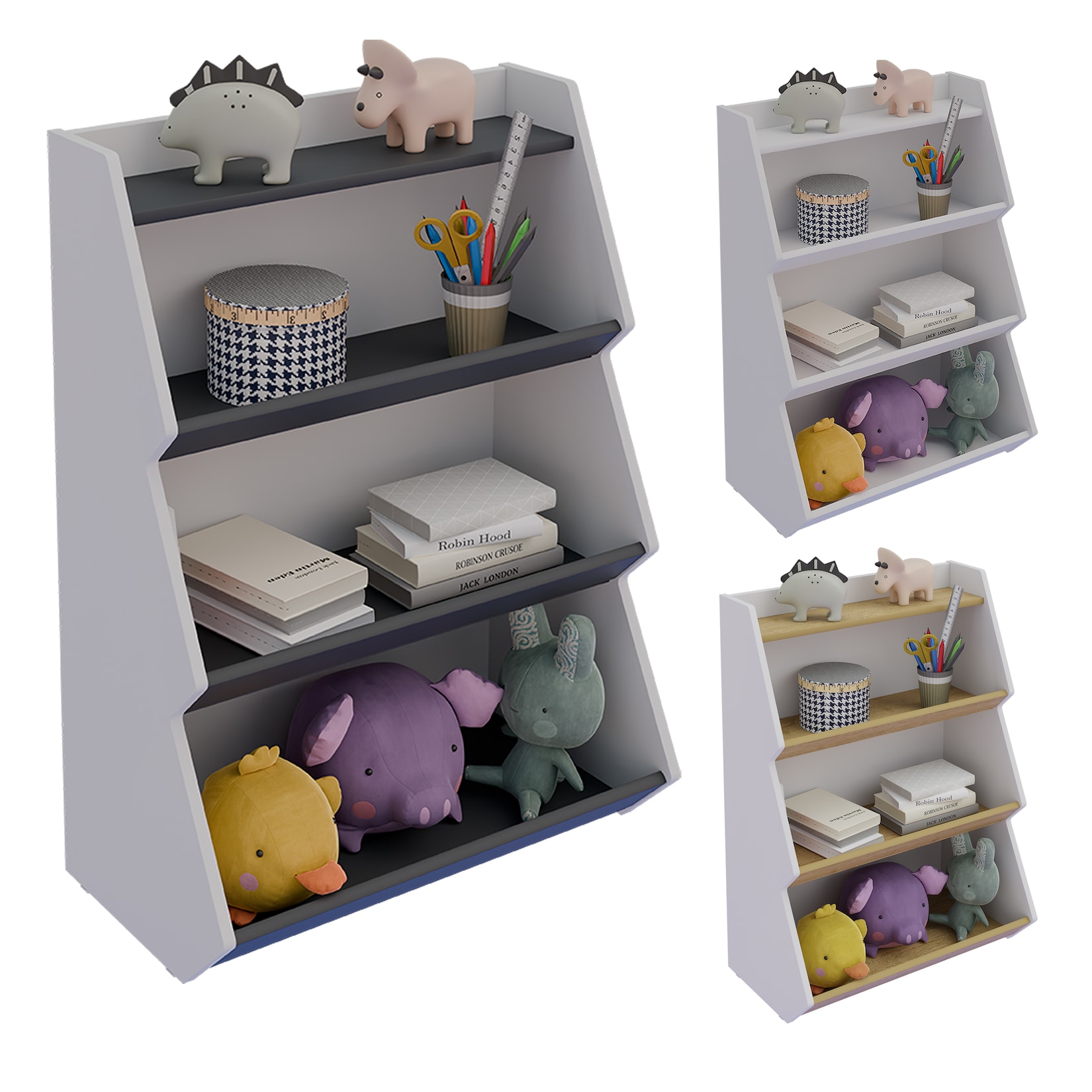 VCM Holzregal stehend platzsparendes Kinder Haus Regal Maße: H. 160 x B. 103 x T. 23 cm Aufbewahrungsregal Bücherregal Standregal – Italu