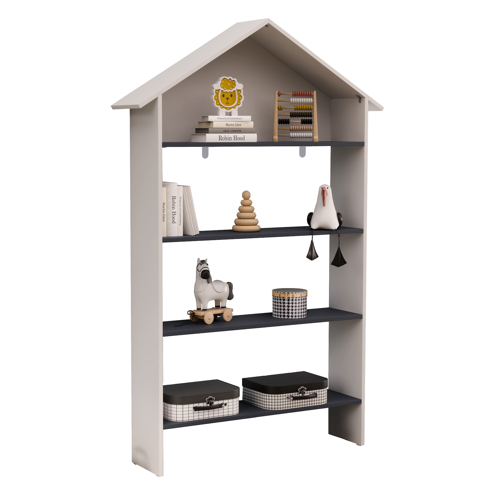 VCM Holzregal stehend platzsparendes Kinder Regal Maße: H. 89 x B. 63 x T. 35 cm Elegantes Regal Aufbewahrungsregal Bücherregal Standregal – Malusa