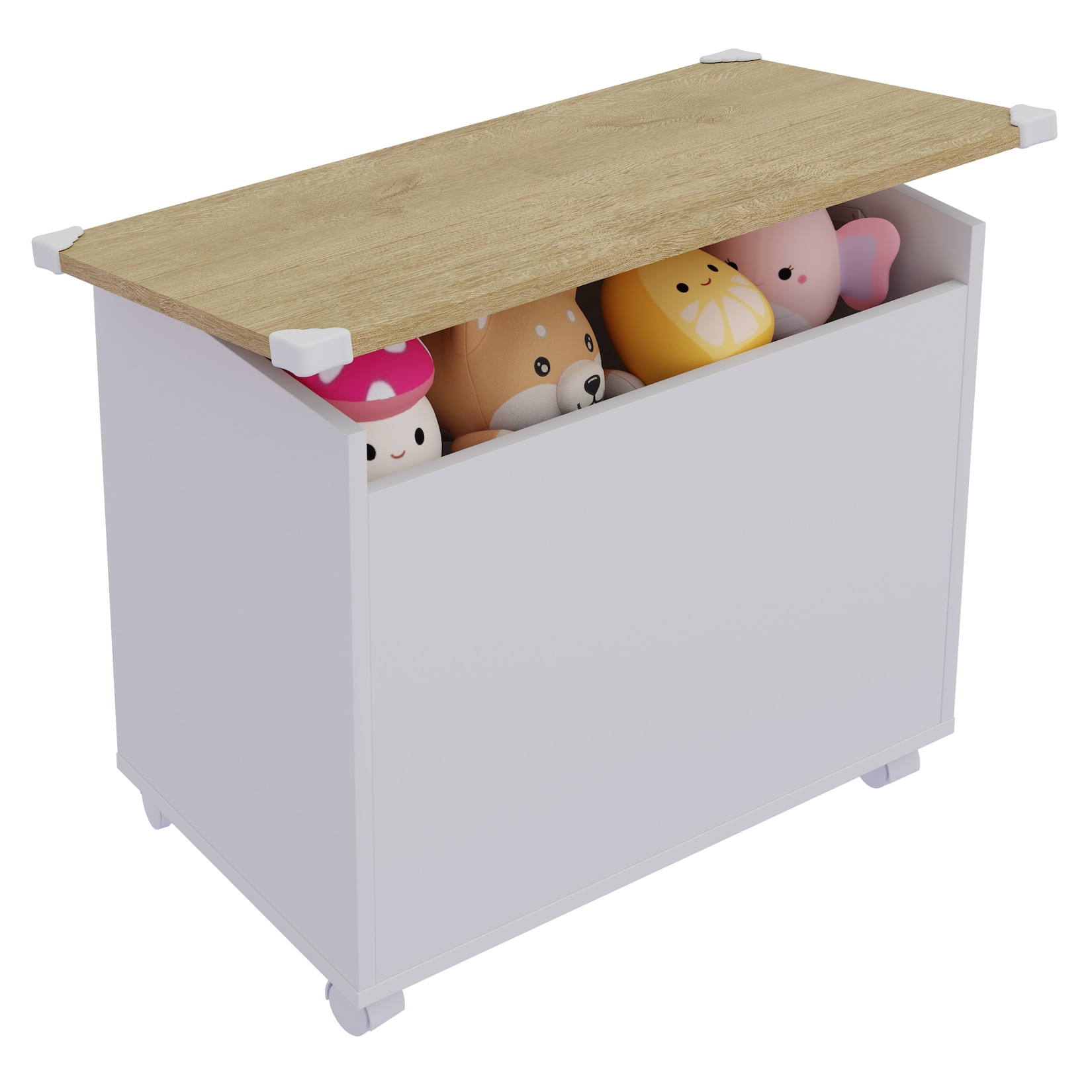 VCM Holztruhe Maße ca. H. 54 x B. 68 x T. 39 cm Rollen Kiste für alle Wohnräume Aufbewahrungsbox Kiste - Bosula M