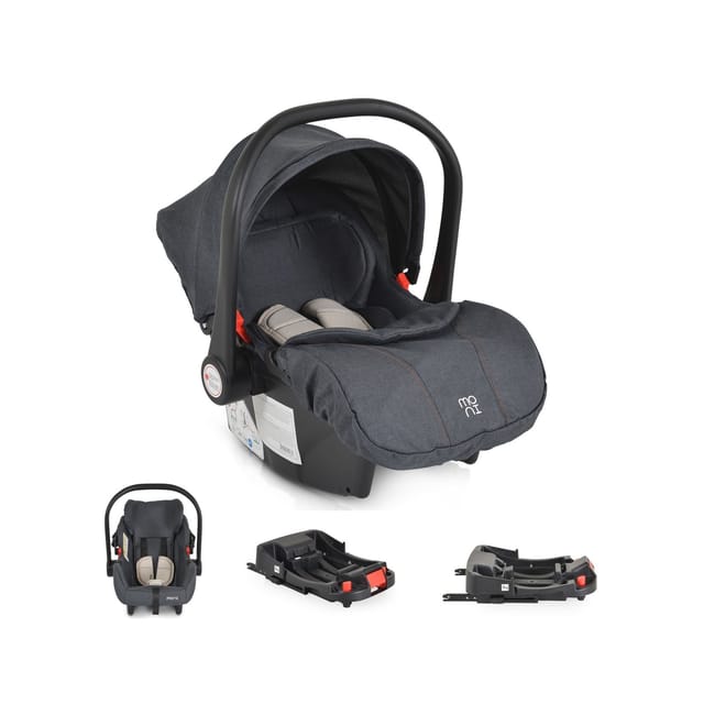 Moni Babyschale Trio Set mit Isofixbasis Royal, i-Size (40 - 87cm) Adapter beige
