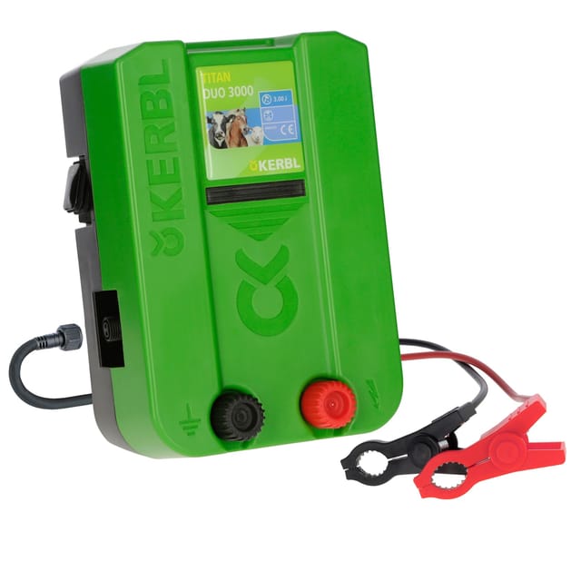 Kerbl Weidezaungerät Titan Duo 3000 für kurze Zaunanlagen, 12 / 230 Volt