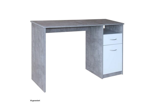 HTI-Living Schreibtisch 120 x 76 cm Beton Weiß