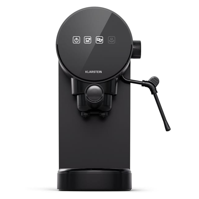 Furore Espressomaschine Edelstahl kompakt 20 bar Digitaldisplay 2 Tassen Schwarz