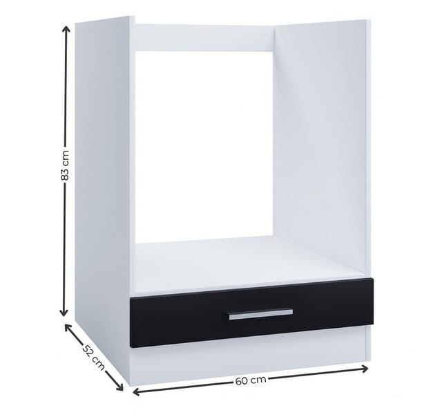 Kontor-Hermsen Unterschrank 60 cm Backofenschrank Schwarz