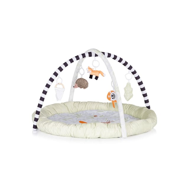 Chipolino Spielbogen, Krabbeldecke Wald, 5 abnehmbare Hängespielzeuge, ab Geburt beige