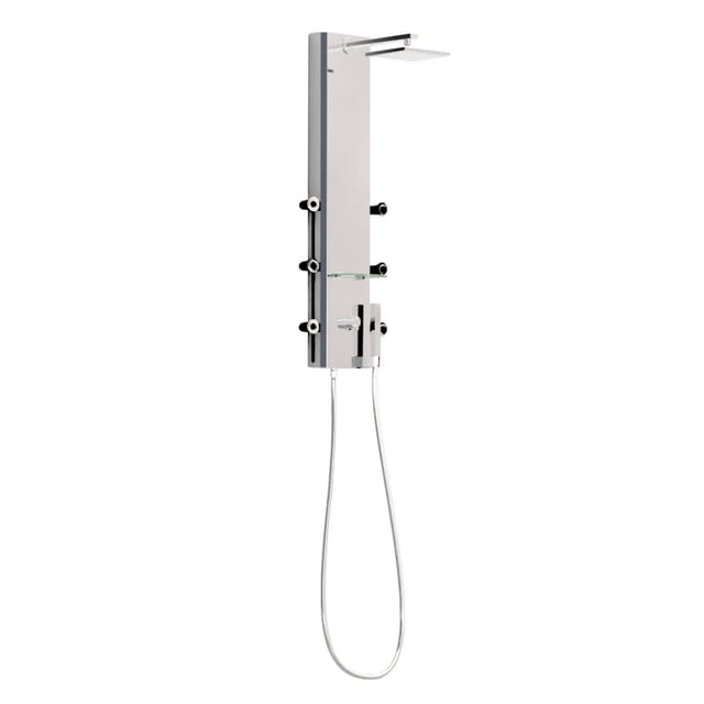 Dusbad Aqua Dancer einzigartiges bewegliches Duschpaneel Made in Germany silber