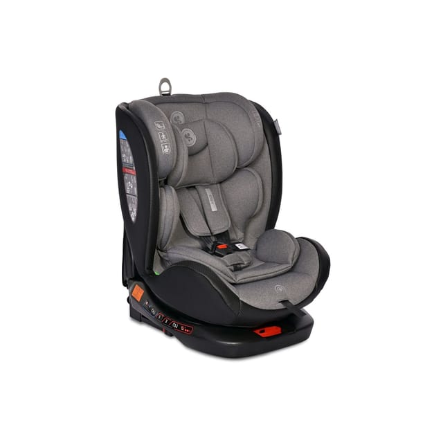 Lorelli Kindersitz Ares i-Size (40-150cm) Isofix, verstellbar, Sitz 360° drehbar grau