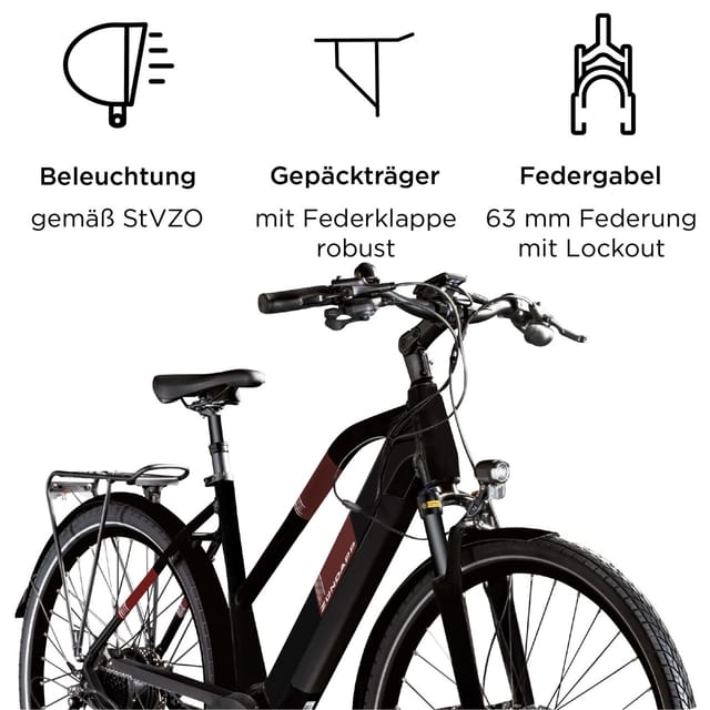 Zündapp Z810 E Bike Trekkingrad 28 Zoll schwarz/rot 50 cm
