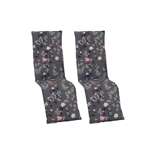 NYVI Auflage für Relaxliegen Barcelona 2er Set 171x50x6cm – Liegenauflage mit Komfortschaumkern und Bezug – Sitzpolster für Gartenliegen Dessin:Vintage Flower