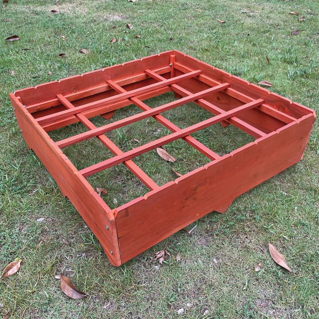 NYVI Pflanzbeet NYVIGreen 80x80 cm Rot - Gartenbeet mit Unkrautvlies
