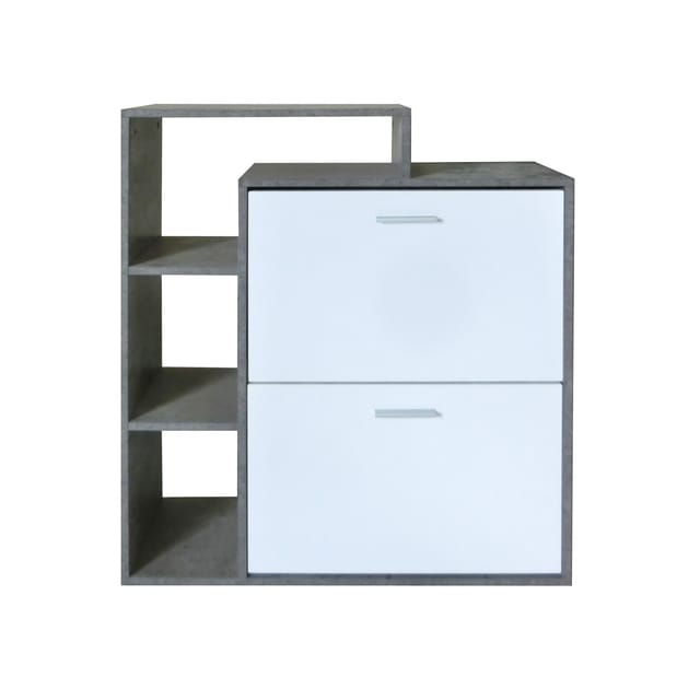 HTI-Living Schuhschrank Lisa Beton-Weiß