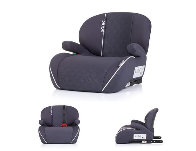 Chipolino Kindersitz, Sitzerhöhung Sonic Isofix, i-Size, 125-150 cm, Armlehne dunkelgrau