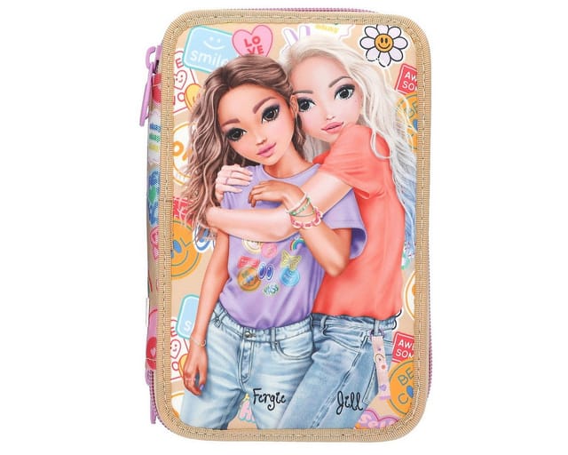Depesche 3-Fach Federtasche GIRL POWER inkl. Stifte TOPModel 7,5 x 13 x 20 cm