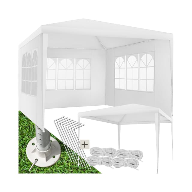 tectake® Pavillon, 3 x 3 m, im Stecksystem, mit UV-Schutz, wasserdicht