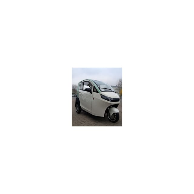 Madat A03 – Elektrischer Dreirad-Kabinenroller in Beige Hellgrün mit Lithium-Eisenphosphat-Akku (LiFePO4) 45 km/h (optional 25 km/h)