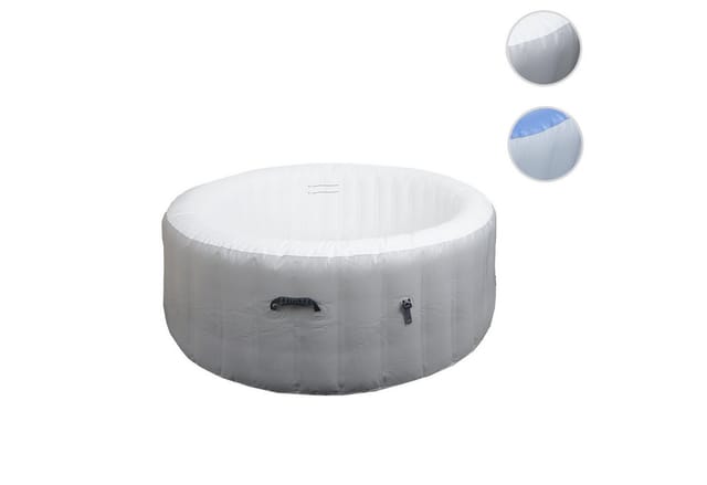 Whirlpool MCW-N97, Ersatz-Pool 4 Personen, In-/Outdoor aufblasbar PVC laminiert, rund Ø180cm ~ grau-weiß