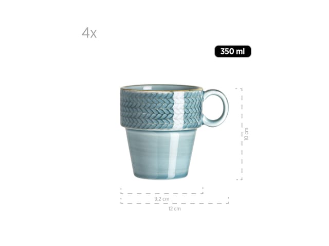 Mäser Kaffeebecher-Set, Porzellan Prospero Blau