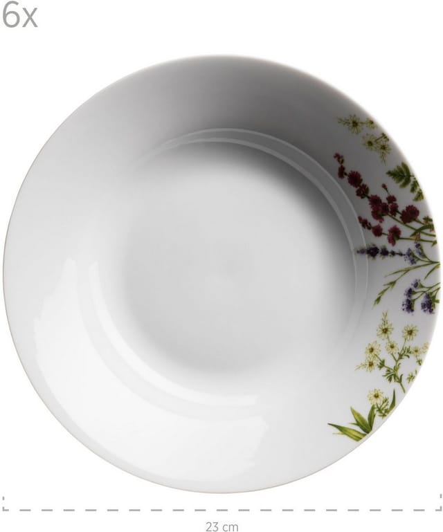 Mäser Tellerset, Porzellan Herbal Garden Weiß