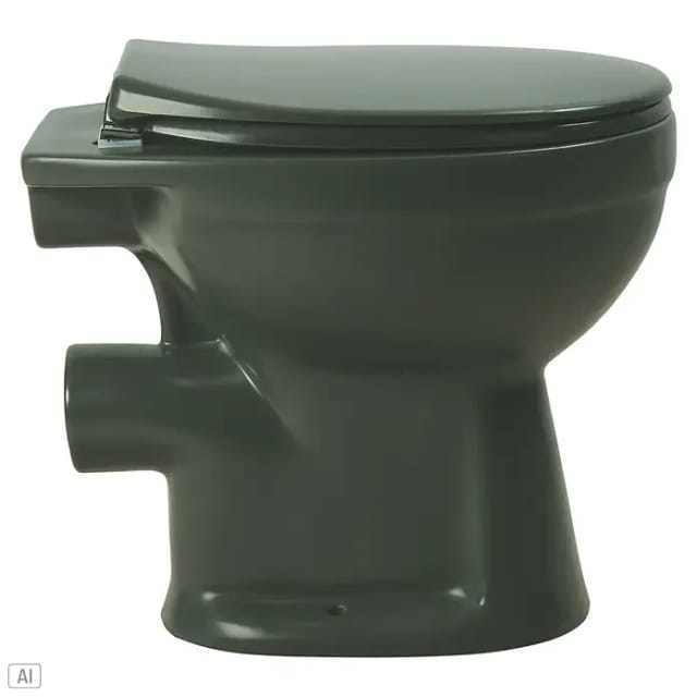 sanicomfort Stand-WC anthrazit matt spülrandlos, Abgang waagrecht, Tiefspüler