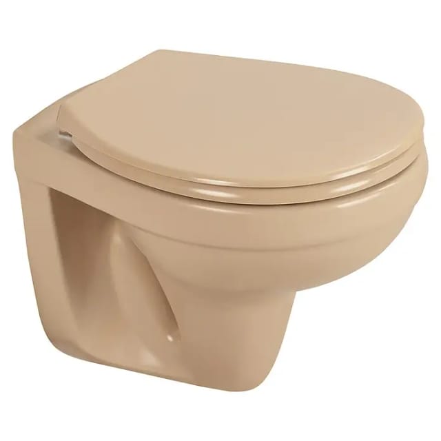sanicomfort Wand-WC Beige – Spülrandlos, Tiefspüler, ohne WC-Sitz