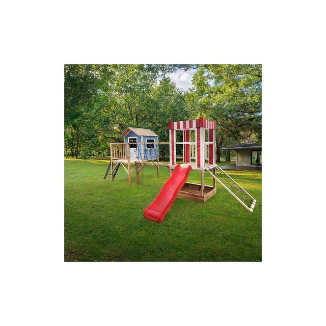 Home Deluxe Spielpark inkl. Rutsche WUNTERLAND Blau - 555 x 340 cm