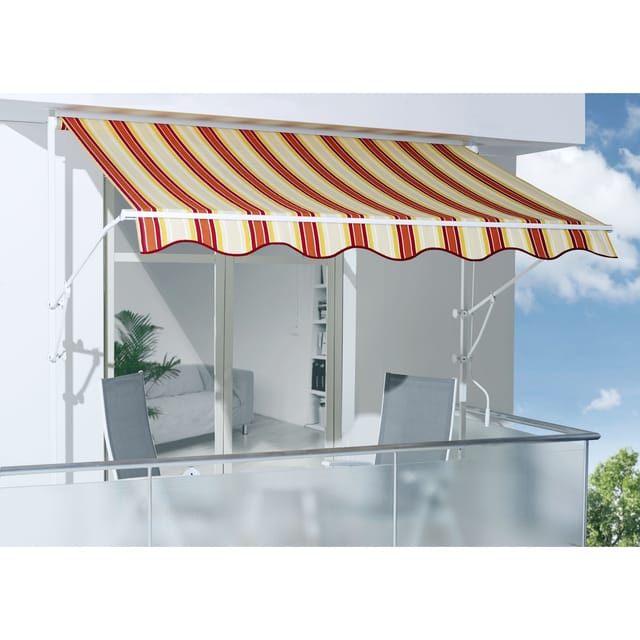Spettmann Fallarmmarkisen Gestell silber, 200x160 cm Dessin 5996 gelb/rot