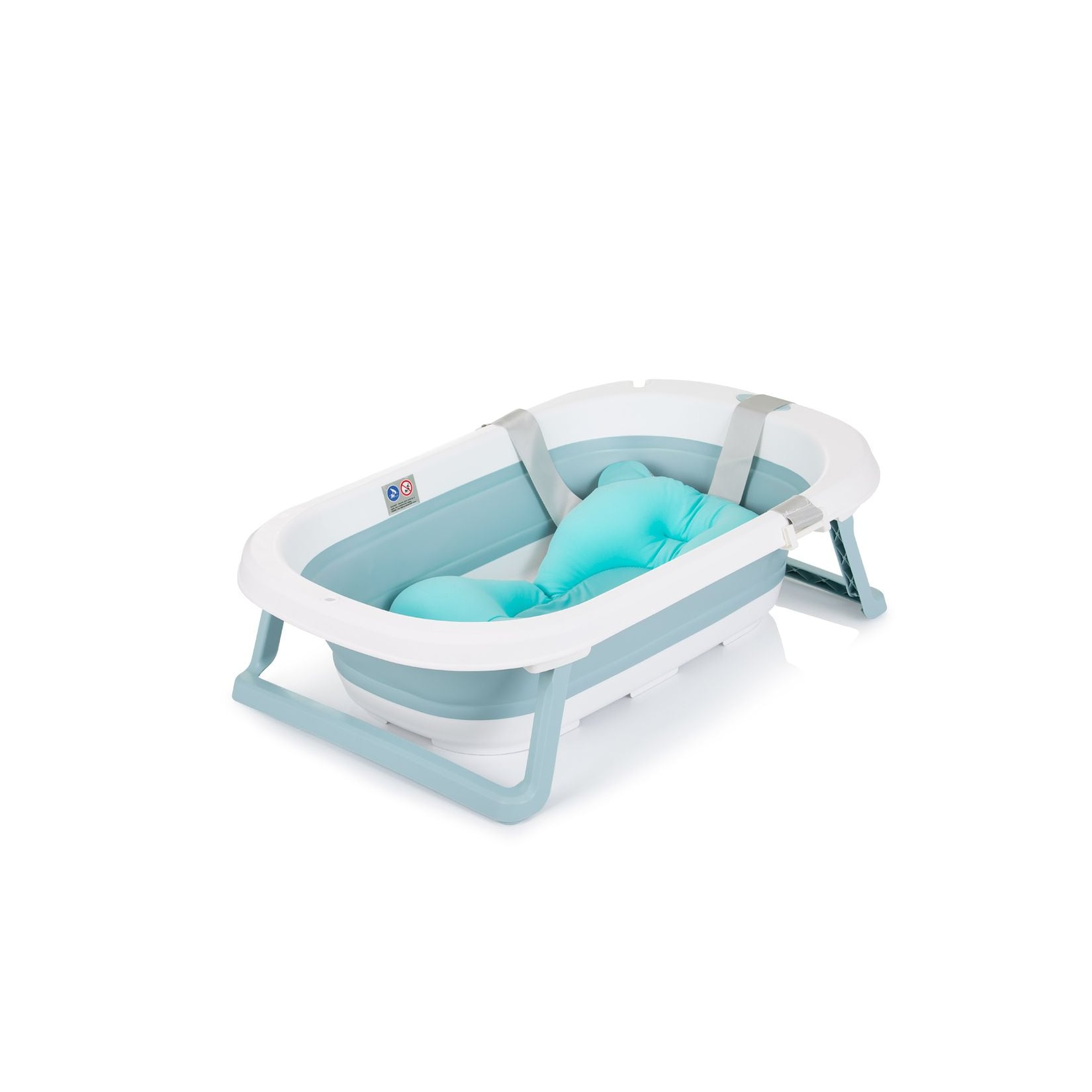 Chipolino Babywanne Isla mit Badekissen faltbar, integrierter Wasserablauf blau