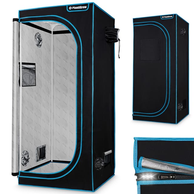 PlantiGrow - Growbox – Indoor Gewächshaus, Anzuchtzelt, Zuchtzelt, Anbauzelt - 120x60x180