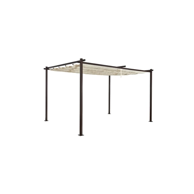 Pavillon Gartenpavillon 3x4m beige-anthrazit Luxor Light UV-Schutz wasserabweisende Überdachung