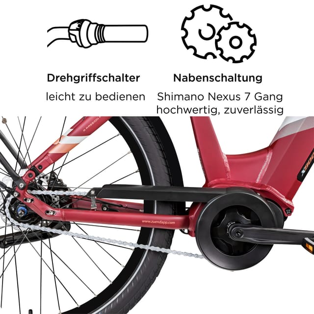 Zündapp X800 E Bike weinrot