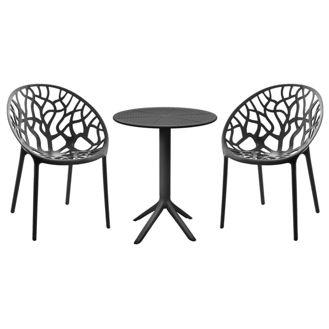CLP Sitzgruppe Set, moderner Stil, hochwertiges Gestell schwarz, ideal für Esszimmer, Wohnküche, Serie Hoscana