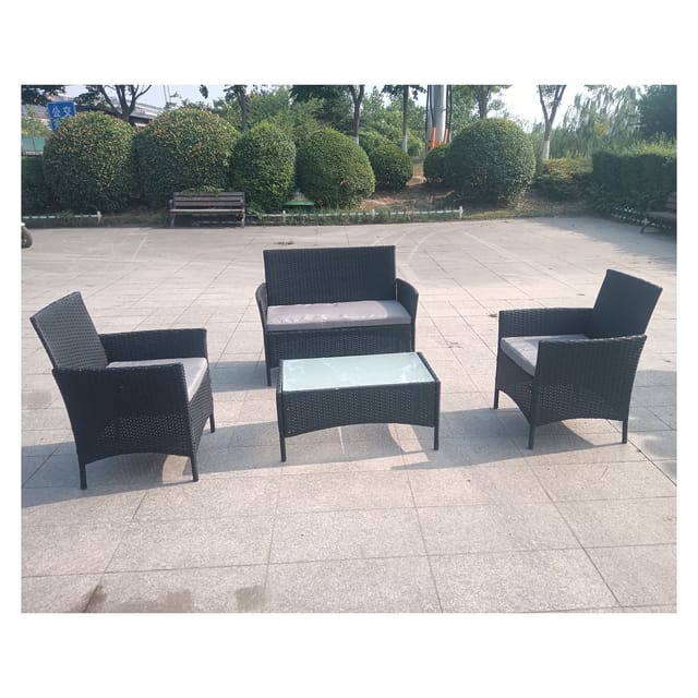 HTI-Living Gartenmöbel Anthrazit 4-teiliges Set Wiebke