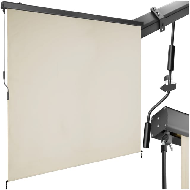 tectake® Senkrechtmarkise, verschiedene Größen, pulverbeschichtetes Aluminiumgehäuse, inkl. Wandhaltern